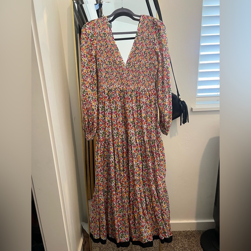 Rixo Brooke Printed Georgette Midi Dress
